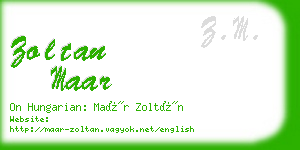 zoltan maar business card